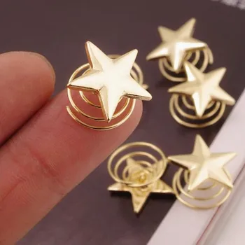 2/6/10 tk Pulm Väike Mini Metal Gold Star Pearl Juuksed Sõrmed Naiste Tüdruk Õrnalt Juuksed Sõrmed Spiraal Spin Kruvi Pruudi Juuksed Pin-Clip