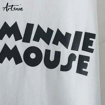Artsnie minnie mouse prindi naiste t-särk 2020. aasta suvel cartoon tops naine streetwear juhuslik o kaela valge lotendav t-särk mujer