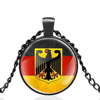 Klassikaline vapp Saksamaa Bundesadler Sümbol Klaasist Kuppel Võlu Ripats Kaelakee Meeste ja Naiste Ehted Kingitused