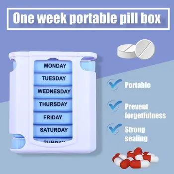 7 päeva kaasaskantav pill box meditsiin ladustamise Korraldaja Paagi Korral mini Pill Box Ravimi Sorteerija Nädala Ladustamise Kasti