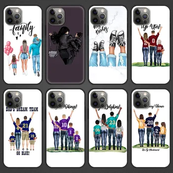 Beebi Ema Tüdruk Pere Silikoonist Pehme Telefoni Case for iPhone 12 11 Pro MAX 8 7 XS-XR-X 6 6S Pluss XS MAX SE2020 Luksus Coque Kest