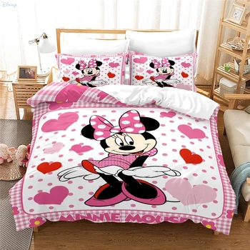 Armastus Minnie Mouse Disney Cartoon tekikott Komplekt Padjapüür Twin Täis Queen, King Size 3d-Voodipesu Komplekt Bedclothes Voodipesu Komplektid