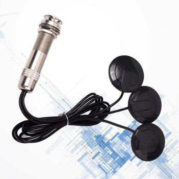 Kitarr Piezo Pickup Kontakt Mikrofon Pikap 3 Anduri Pikap Süsteemi Akustiliste 6.35 mm Pistik (Must)