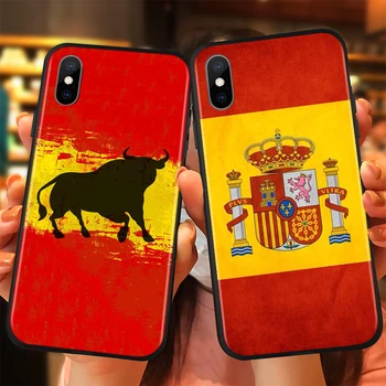 Hispaania hispaania lipu all Apple iPhone Mini 12 11 XS Pro Max X-XR 8 7 6 6S Plus SE 5 5S 2020 Musta Telefoni Puhul