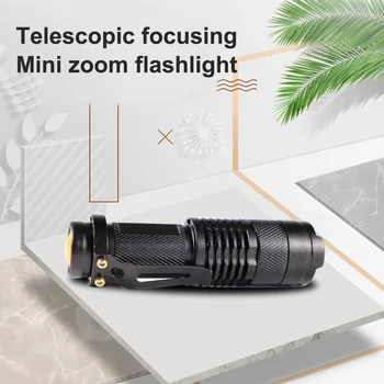 Uus EDC Varustatud Ultra Clear Taktikaline Kerge Kaasaskantav Alumiinium Veekindel Mini Zoom Taskulamp Teleskoop Fookus