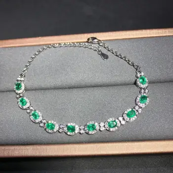 Uus Looduslik Emerald Käevõru 925 Hõbe Daamid Käevõru Luksus Elegantne Mood, Trend