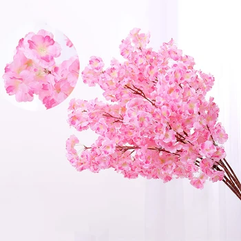 100CM Roosa Cherry Blossom tehislilled Kimp Sakura DIY Vanik Arch Pulm Teenetemärgi Kodus Kimp Faux Lilled Filiaal