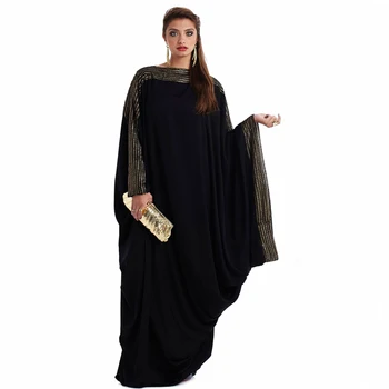 Uus araabia elegantne lahti abaya seal kaftan islami fashion muslim kleit rõivaste disain naiste must dubai abaya