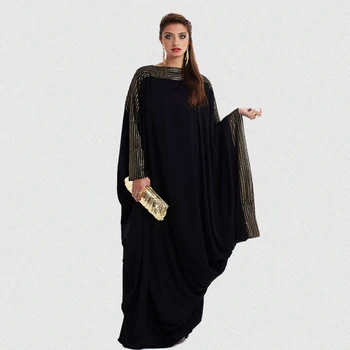 Uus araabia elegantne lahti abaya seal kaftan islami fashion muslim kleit rõivaste disain naiste must dubai abaya