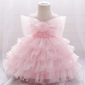 2021 Suvel Uus Tüdrukute Lihavõtted Kostüüm Vibu Kook Kleit Laste Riided 1 Aasta Vana Õhtu Kleit Baby Tüdrukud Printsess Kleidid, 0-5 Y