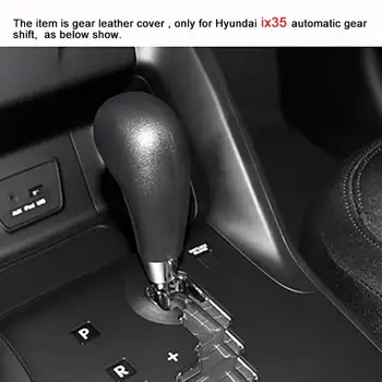 Käik Hõlmab puhul Hyundai IX35 Automaatse käiguvahetuse Ääred DIY Käigukangi Kate Car Styling, Ehtne Nahk Must