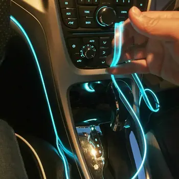 5m auto interjööri aksessuaarid atmosfääri lamp EL külm valgus kooskõlas USB-DIY Dekoratiivsed Kriips pardal Konsooli Auto LED Ambient Light
