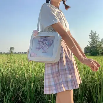 Japanses Itabag SquareBackpack 3 Viise, kuidas Naised PU Nahk Back Pack Naine Kawaii koolikotid Tüdrukud Armas Selge Ita Kott CuteShopping