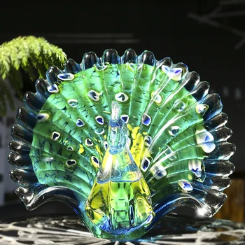Käsitsi Puhutud Värviline Lind Kujukeste Ornament Kunsti Klaasist Laua Skulptuur EA08