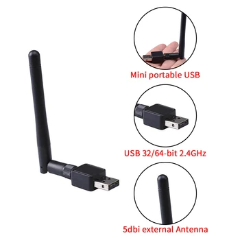 USB Wifi Adapter mini 802.11 N mobiilne sülearvuti wifi adapter wiht Antenn 5DBI Dongle Network LAN Kaardi vastuvõtja Sülearvuti