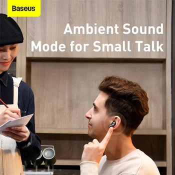 Baseus S2 TWS ANC Tõsi, Traadita Kõrvaklapid Aktiivne Müra Tühistamise 5.0 Bluetooth Kõrvaklappide Juhtmega täiesti uued Hi-Fi-Audio-Touch Headset