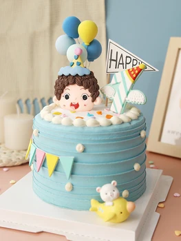 Pool müts poiss, uus sündinud Armas beebi 1. 2st 3st 100 päeva Happy Birthday Cake Torukübar Kid Partei Asjade Sinine Armastan Kingitusi