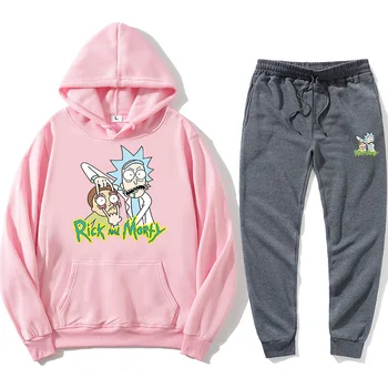 2021 sügisel ja talvel sooja prindi Rick ja moti sport ülikond meeste anime Topp lõbus Topp pikk varrukas vabaaja ülikond Rick Morti