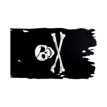 90X150CM Topelt Purustatud Kolju Peapael Crossbones Piraatide Lipu Jack Rackham Jolly Roger Lipu Kaunistamiseks