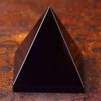 Puhas Obsidian Püramiid Loomulik Triangled Crystal Kivi Obsidian Püramiid Kaunistused Elutuba Teenetemärgi Puhkus Kingitus
