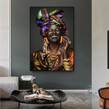 Riikliku Stiilis Must Naine Lõuendile Maali Seinale Aafrika Kunsti Plakatid ja Pildid Seina Pildid elutuba Teenetemärgi