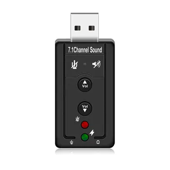USB 2.0 Väline helikaart 7.1 CH Audio Mini Adapter Nuppu Kontrolli 3.5 mm Kõrvaklappide MIC-Liides Arvuti Komponendid
