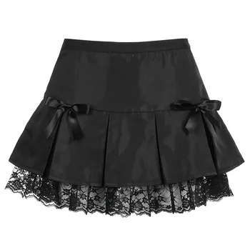 Pits Mosaiik Gooti Kõrge Vöökoht Plisseeritud Mini Seelikud Harajuku Must E-Tüdruk Magus-Line Micro Seelik Naiste Sexy Partywear