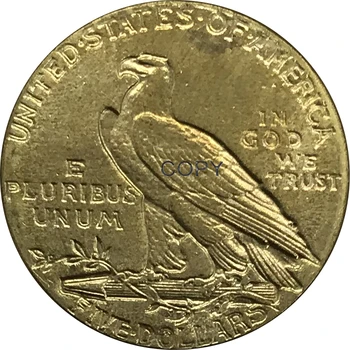 1929. aastal Ameerika Ühendriikides 5 Viis Dollarit, India Pea kuldmünt Messing Kollektsiooni Eksemplar Mündi