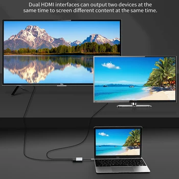4K HD Tüüp C Dual HDMI-Ühilduvate Hub Converter Tüüp-C Dock Station Hub 4K 5Gbps Saatja, Adapter sobib Macbook Sülearvutid TV