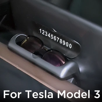 Auto Päikeseprillid Ladustamise Kasti Jaoks Tesla Model 3 Ajutise parkimiskaardi Auto Interjöör Korraldada Tarvikud ABS Stiil