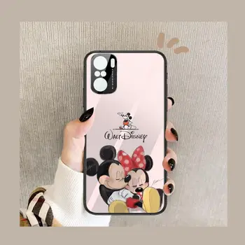 Armastus Disney Hiir Minni ja Miki-Telefoni Puhul POCO F1 F2 F3 Pro X3 M3 9C 10T Lite NFC Anime Must Kate Silikoonist Tagasi Prett