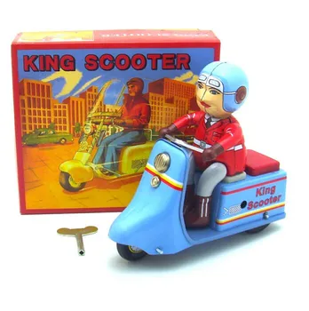 Vintage Kuningas Roller Mootorratta Tina mänguasjad Klassikaline Kellavärk likvideerida Part Mudeli Kogumine Tin Toy Täiskasvanud Lapsed Laekuva Kingitus