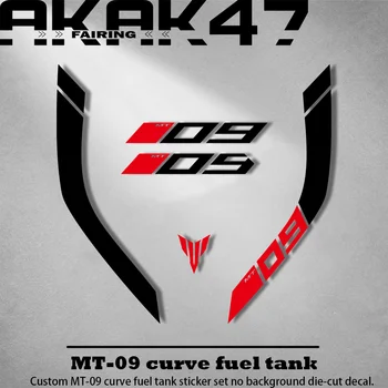 Näiteks Yamaha MT09 MT-09 FZ09 FZ-09 Kõver Kütusepaagi Kleebised Kohandatud MT-09 Kõver Kütusepaagi Kleebis Komplekt Nr Taust Die-cut Decal.
