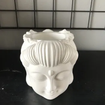 Kaunistus Krohv, Käsitöö Vaas Käsitöö Silikoon Pot Hallitusseened DIY 3D Tsement Planter Teha Konkreetseid Inimeste Buddha Head Vormi