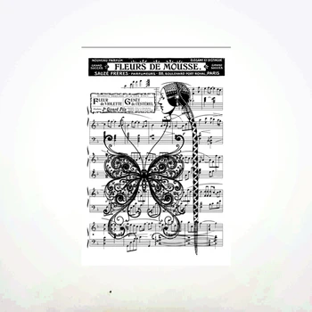 11x16CM Liblikas Muusika Läbipaistev Tihend Selge Templid Silikooniga Tihend Rull Templid DIY Külalisteraamatusse Album / Kaart Tootmine