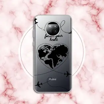 Maailma kaart travl lennuk muster Telefoni Juhul Läbipaistev Xiaomi Redmi lisa 10 t 8 9 pro lite 11