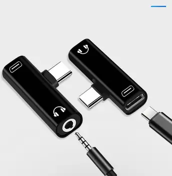 Dual C-Tüüpi Kõrvaklapid Kõrvaklappide Heli Laadimine Laadija Adapter Splitter Konverteri jaoks Xiaomi 6 6 8 Note3 Huawei Mate 10 20