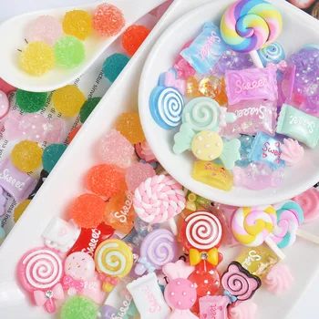 100 Tk Segatud Värv Kawaii Candy Cabochons DIY Crafts Mobiiltelefoni Shell Materjalist Scrapbooking Juuksed Tarvikud