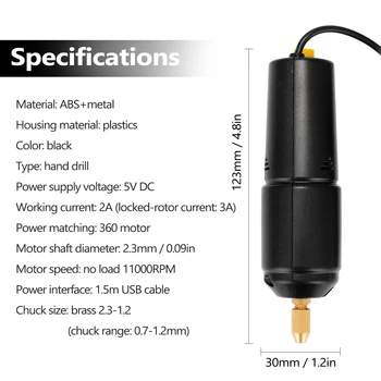 Z-U36 Mini Pihuarvutite Electric Drill USB Kompostrini 5V Võimsus Väike Lihvimine Vahend Pearl Ehted Vaik DIY Käsi Cordless Drill