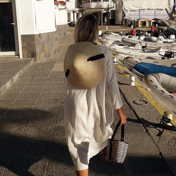 Uus Looduslik Nisu Õled Päike Mütsid Naistele Suvel Kopp Päikesekaitse Mood Etapp Catwalk Õled Modelleerimine Väljas Reisi-Kork