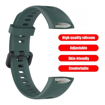 Silikoonist Reguleeritav Pehme Sport Smart Watch Asendamine Käevõru Rihm Käepaela Vöö Metallist Pandla jaoks Honor Band 4/5i