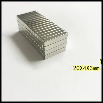 50~200pcs/palju magnet 20x4x2 20x4x3 20x4x4 N35 Tugev Square NdFeB Haruldaste Muldmetallide Magnet 20*4*2 20*4*3 20*4*4 Neodüümi Magnetid