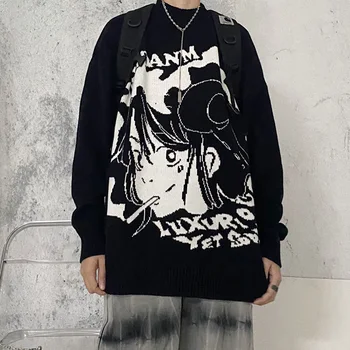 Naiste Kampsun Daamid Mõõdus Y2k Esteetiline Tops Pulloverid Anime Goth korea Fashion Pikad Varrukad YCOA Talvel Gooti Riided