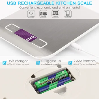 USB Toitega Digitaalse Köök skaala Tasakaalu 10kg 1g Multifunktsionaalne Toidu Skaala Küpsetamine Toiduvalmistamis Leibkonna Kaalutakse Elektroonilise Skaala