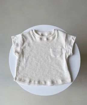 Korea laste riided 2021 uus meeste ja naiste baby T-särk, puuvillane laste laste imiku lühikeste varrukatega poole varrukas