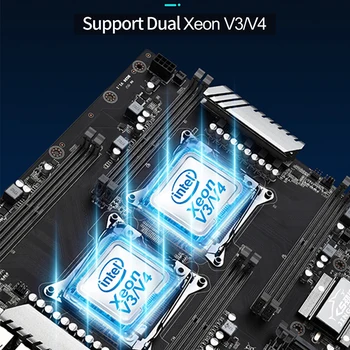 X99 Dual CPU, Emaplaat Socket LGA 2011 v3 Ema Pardal 10 SATA Port Chia x99 Placa Mae Toetada XEON V3/V4 Töötlejate