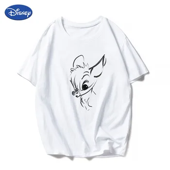Disney Käsitsi Maalitud Bambi Suvel T-Särk Naiste Uued tooted Esteetiline American Apparel Unisex Riided, Lühikesed Varrukad Y2K T-Särk