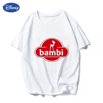 Disney Käsitsi Maalitud Bambi Suvel T-Särk Naiste Uued tooted Esteetiline American Apparel Unisex Riided, Lühikesed Varrukad Y2K T-Särk