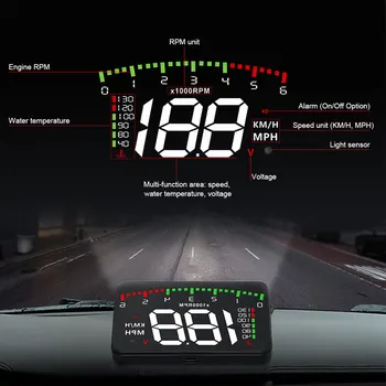 HUD Head-Up Display Auto-Styling lubatud kiiruse ületamise Hoiatus Esiklaas Projektor Alarm Süsteem Universaalne Auto HUD Head-Up Display