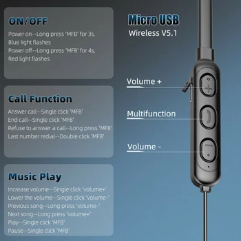 BT-71 Bluetooth-5.1 Kaela-paigaldatud Kõrvaklapid Koos Mikrofoniga, Traadita Stereo Heli Sport Earbuds Kõrvaklappide Samsung Galaxy S21